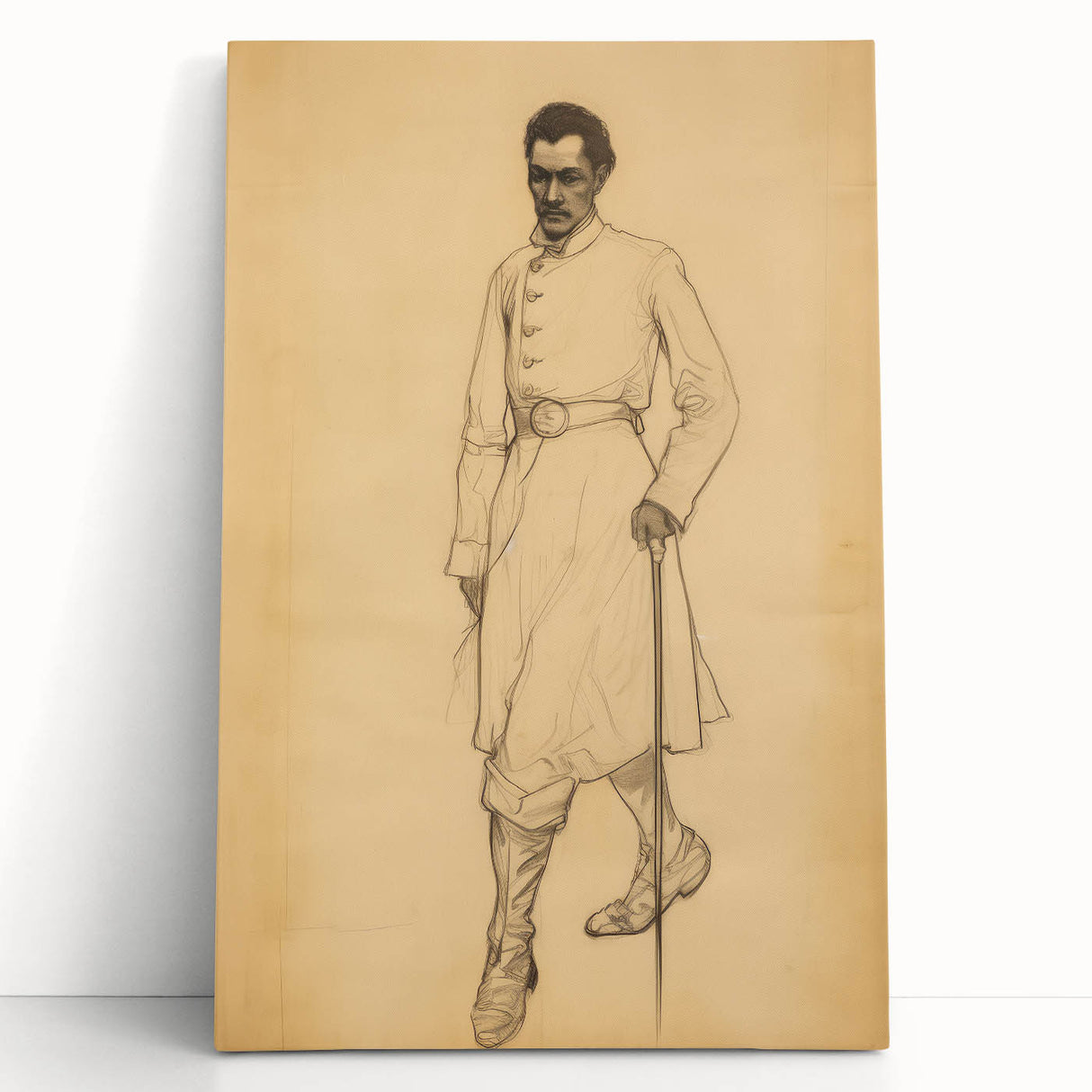 Antique Portrait Prints - Military Gentleman Sketch Art Canvas