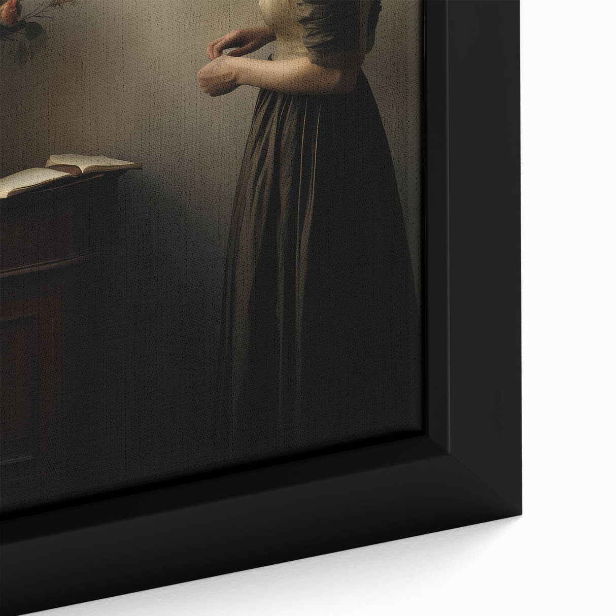 Vintage Portrait Art - Elegant Woman in Warm Light Canvas Print