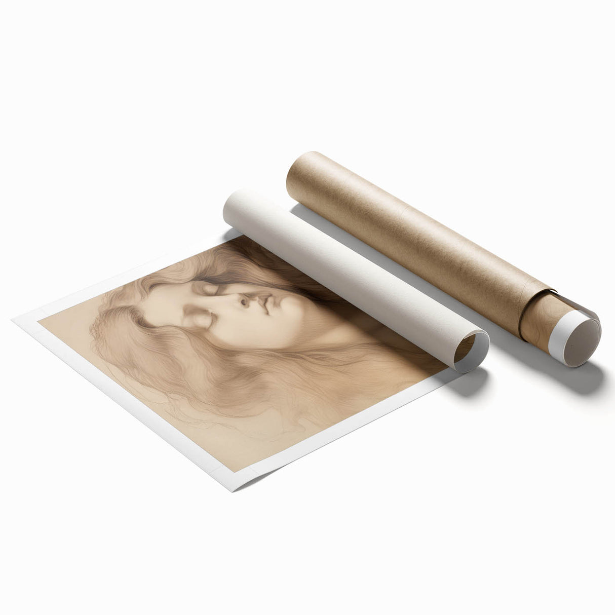 Classic Portrait Artwork - Ethereal Woman Pencil Sketch Canvas