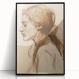 Antique Sketch Portrait Art – Retro Charcoal Canvas & Prints
