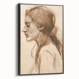 Antique Sketch Portrait Art – Retro Charcoal Canvas & Prints