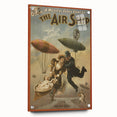 Vintage Airship Poster – Retro Musical Comedy Travel Art