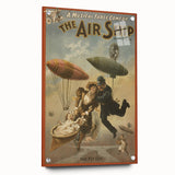 Vintage Airship Poster – Retro Musical Comedy Travel Art