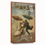 Vintage Airship Poster – Retro Musical Comedy Travel Art