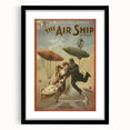 Vintage Airship Poster – Retro Musical Comedy Travel Art