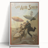 Vintage Airship Poster – Retro Musical Comedy Travel Art