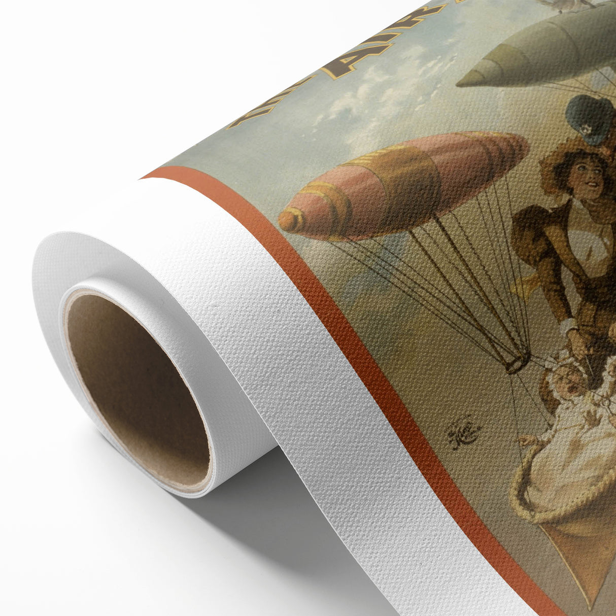 Vintage Airship Poster – Retro Musical Comedy Travel Art