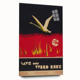 Vintage Wildlife Poster – Retro Save Our Wildlife Travel Art