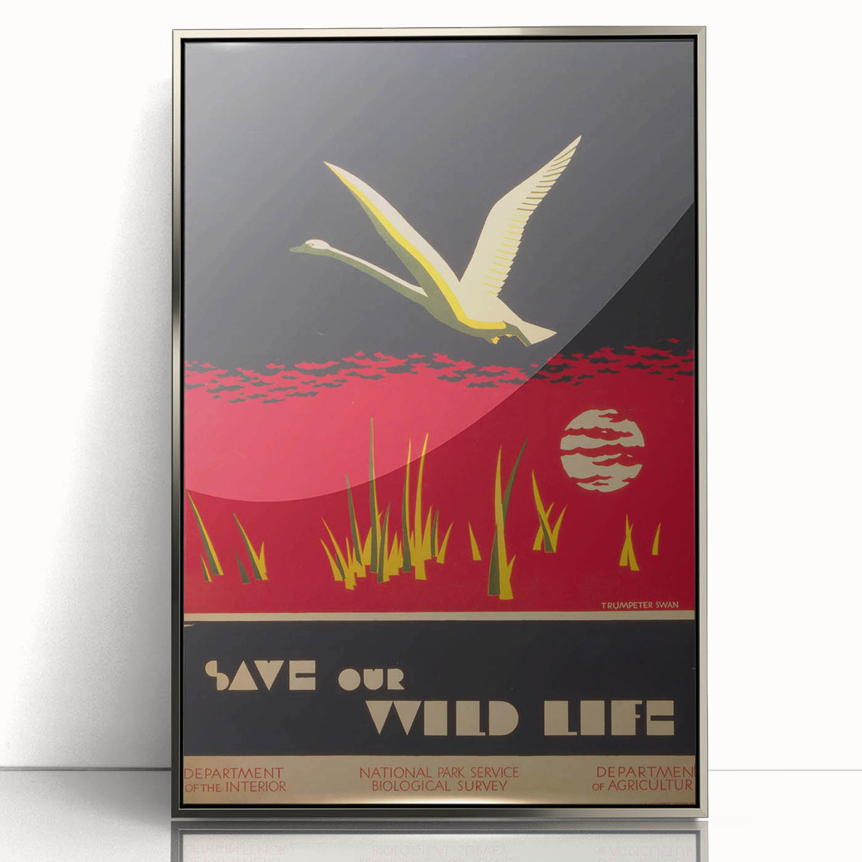 Vintage Wildlife Poster – Retro Save Our Wildlife Travel Art