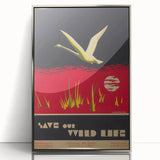Vintage Wildlife Poster – Retro Save Our Wildlife Travel Art
