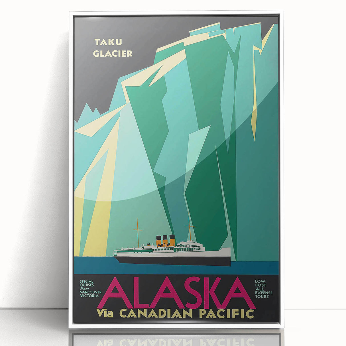 Vintage Alaska Travel Poster – Retro Taku Glacier Cruise Art