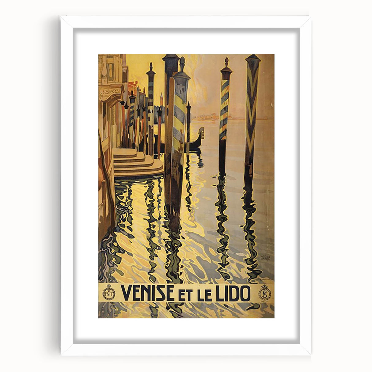 Vintage Venice Travel Poster – Retro Venise et Le Lido Art