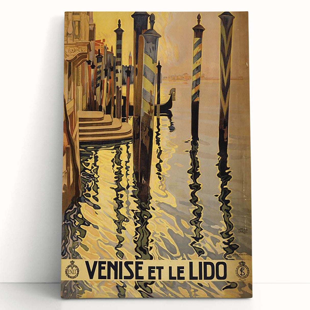 Vintage Venice Travel Poster – Retro Venise et Le Lido Art