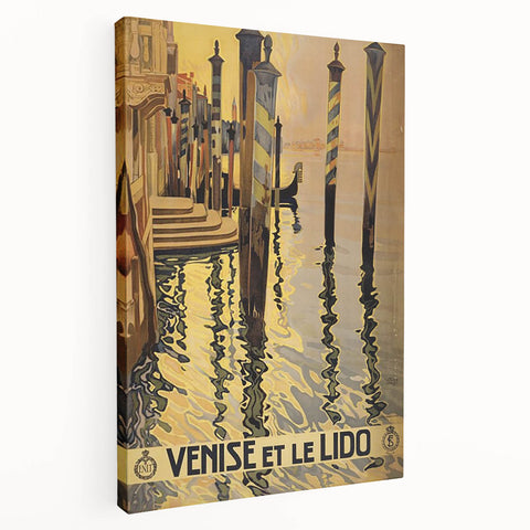 Vintage Venice Travel Poster – Retro Venise et Le Lido Art