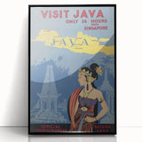 Vintage Java Travel Poster – Retro Indonesian Tourism Art