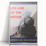 Vintage Railroad Travel Poster – Retro American Train Art