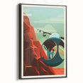 Vintage Cable Car Adventure Poster – Retro Scenic Travel Art