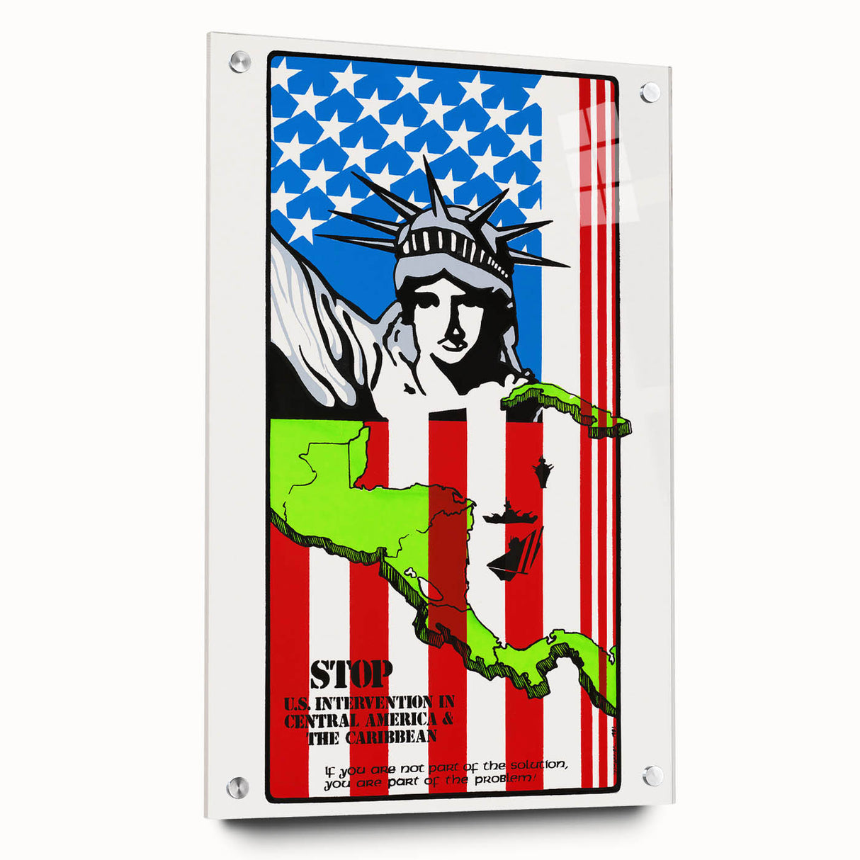 Vintage U.S. Intervention Protest Poster – Retro Statue of Liberty Art