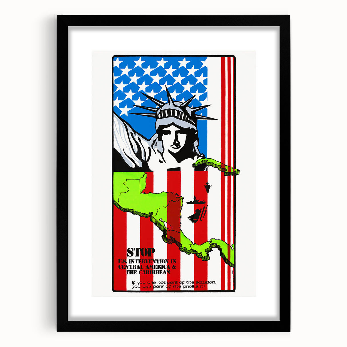Vintage U.S. Intervention Protest Poster – Retro Statue of Liberty Art