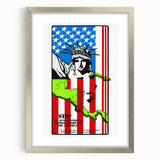 Vintage U.S. Intervention Protest Poster – Retro Statue of Liberty Art