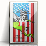 Vintage U.S. Intervention Protest Poster – Retro Statue of Liberty Art