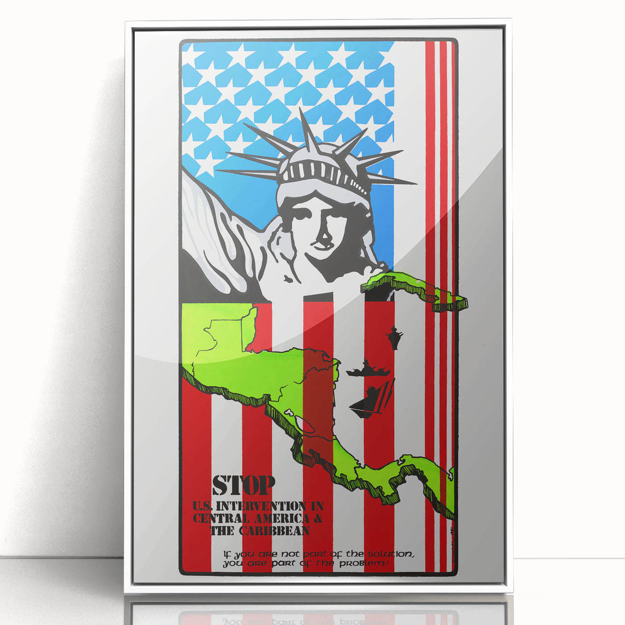 Vintage U.S. Intervention Protest Poster – Retro Statue of Liberty Art