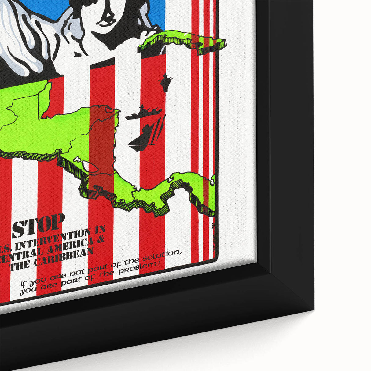 Vintage U.S. Intervention Protest Poster – Retro Statue of Liberty Art