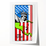 Vintage U.S. Intervention Protest Poster – Retro Statue of Liberty Art