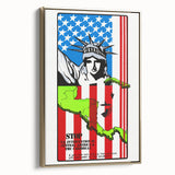 Vintage U.S. Intervention Protest Poster – Retro Statue of Liberty Art