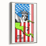 Vintage U.S. Intervention Protest Poster – Retro Statue of Liberty Art
