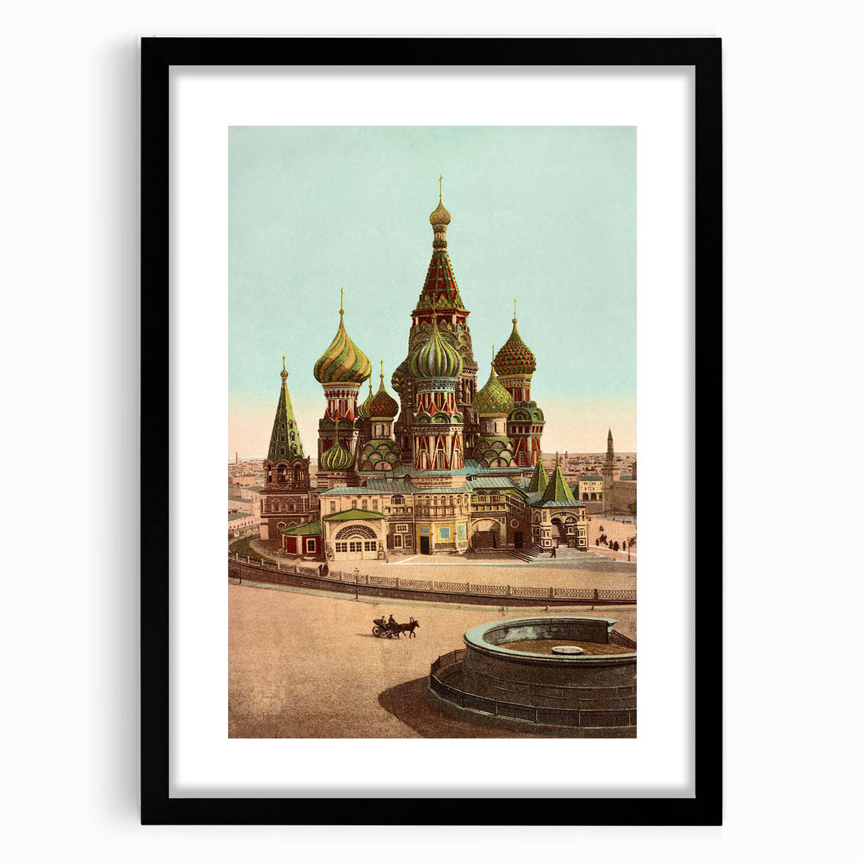 Vintage St. Basil's Cathedral Poster – Retro Moscow Travel Art
