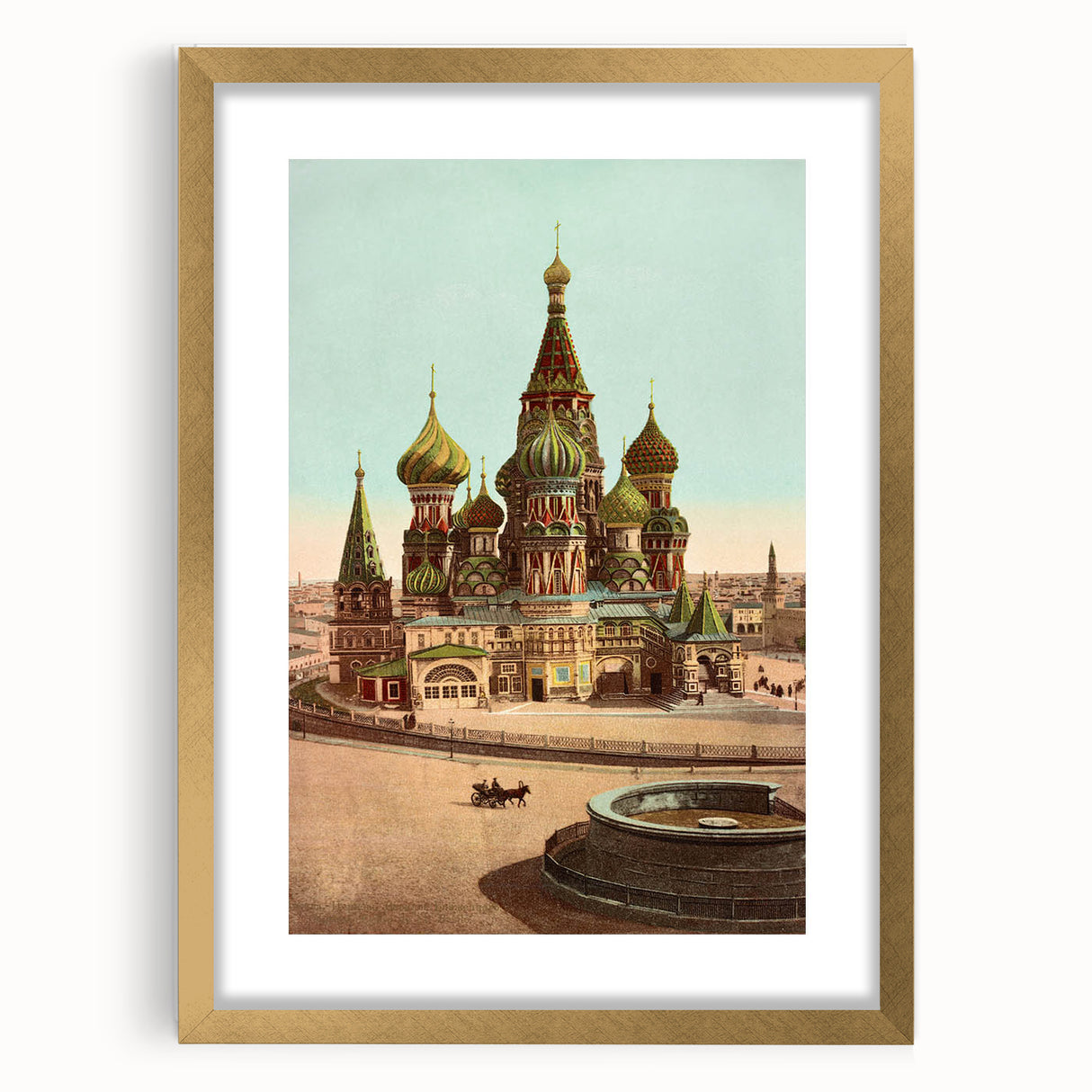 Vintage St. Basil's Cathedral Poster – Retro Moscow Travel Art