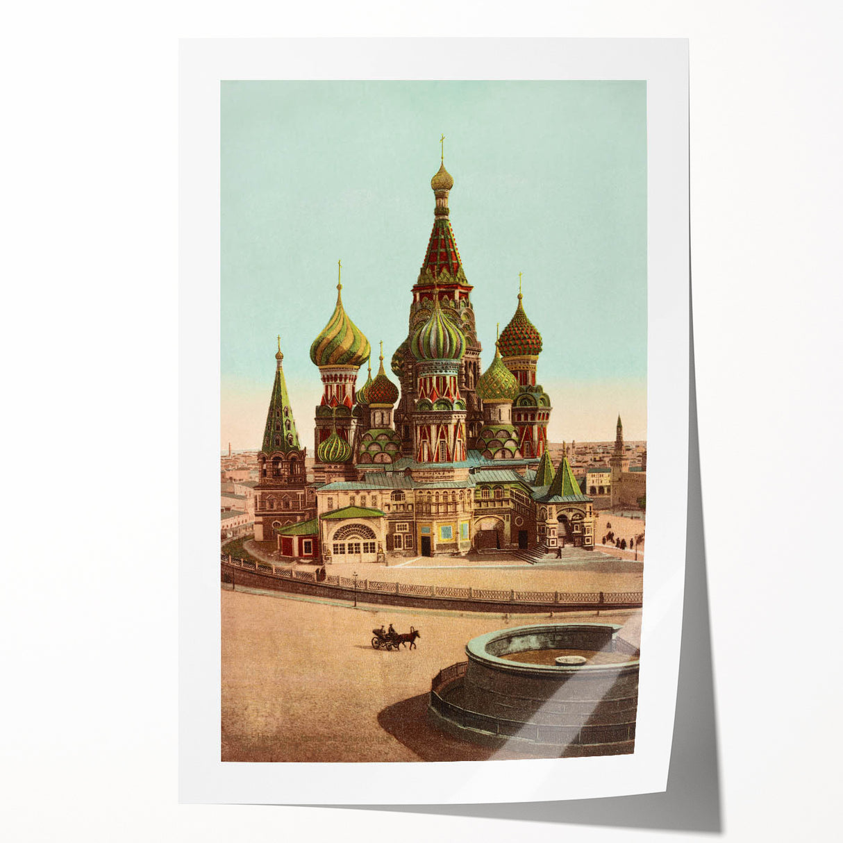Vintage St. Basil's Cathedral Poster – Retro Moscow Travel Art