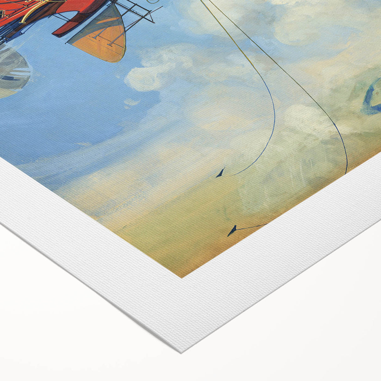 Vintage Aerial Adventure Poster – Retro Red Plane Travel Art