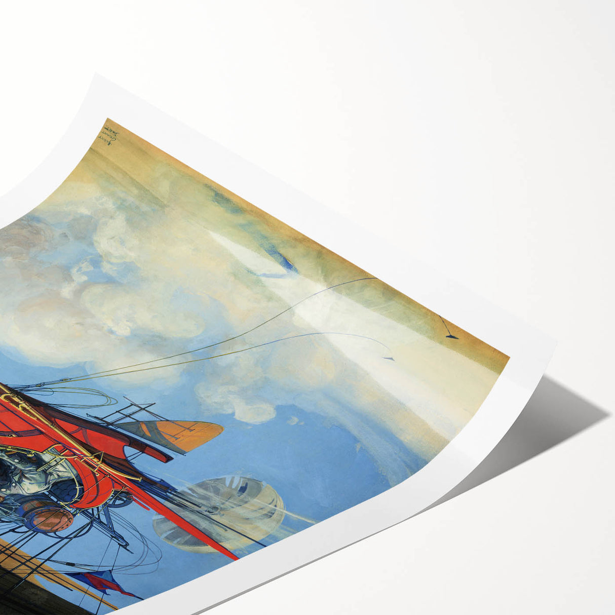 Vintage Aerial Adventure Poster – Retro Red Plane Travel Art