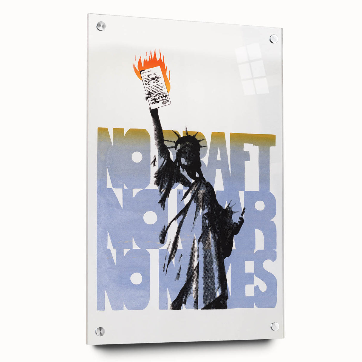 Vintage No Draft Protest Poster – Retro Statue of Liberty Art