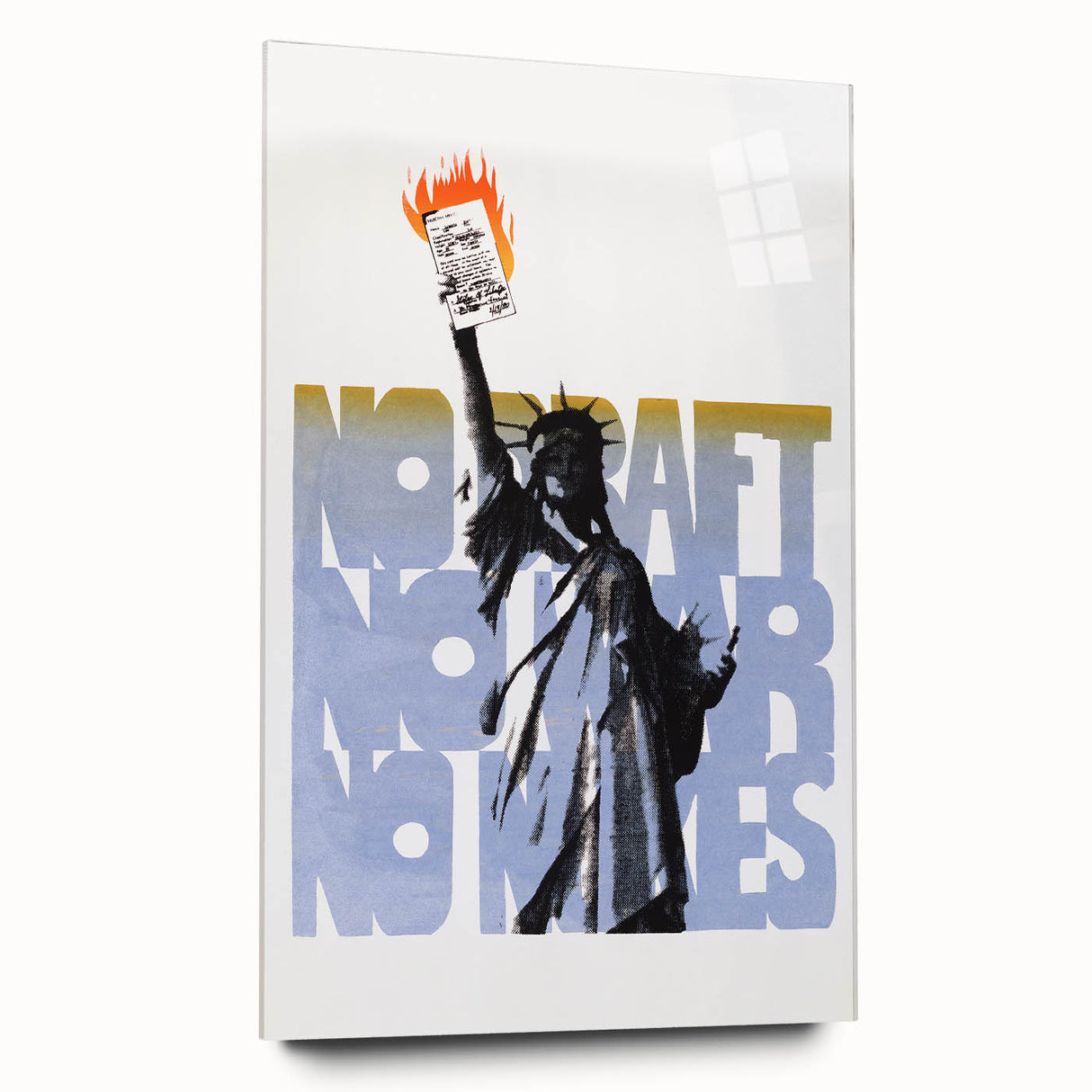 Vintage No Draft Protest Poster – Retro Statue of Liberty Art