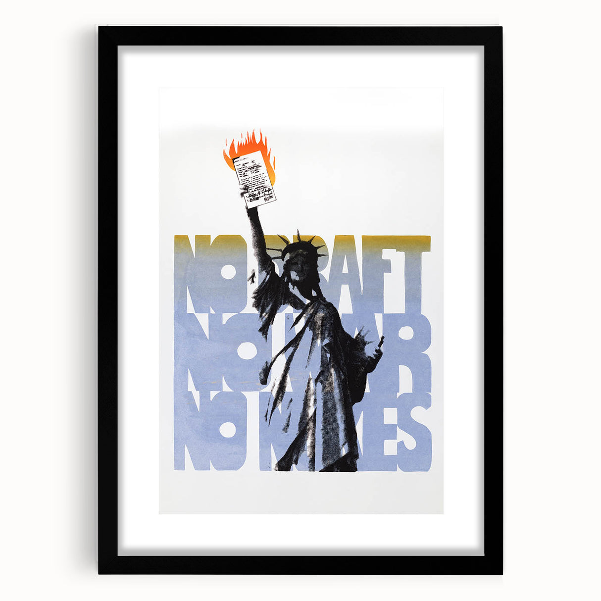 Vintage No Draft Protest Poster – Retro Statue of Liberty Art