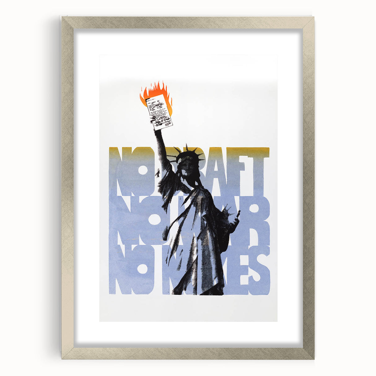 Vintage No Draft Protest Poster – Retro Statue of Liberty Art