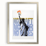 Vintage No Draft Protest Poster – Retro Statue of Liberty Art