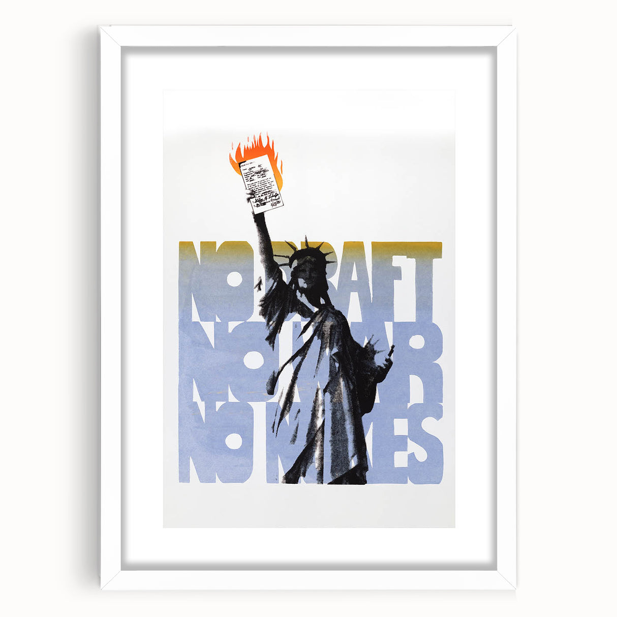 Vintage No Draft Protest Poster – Retro Statue of Liberty Art