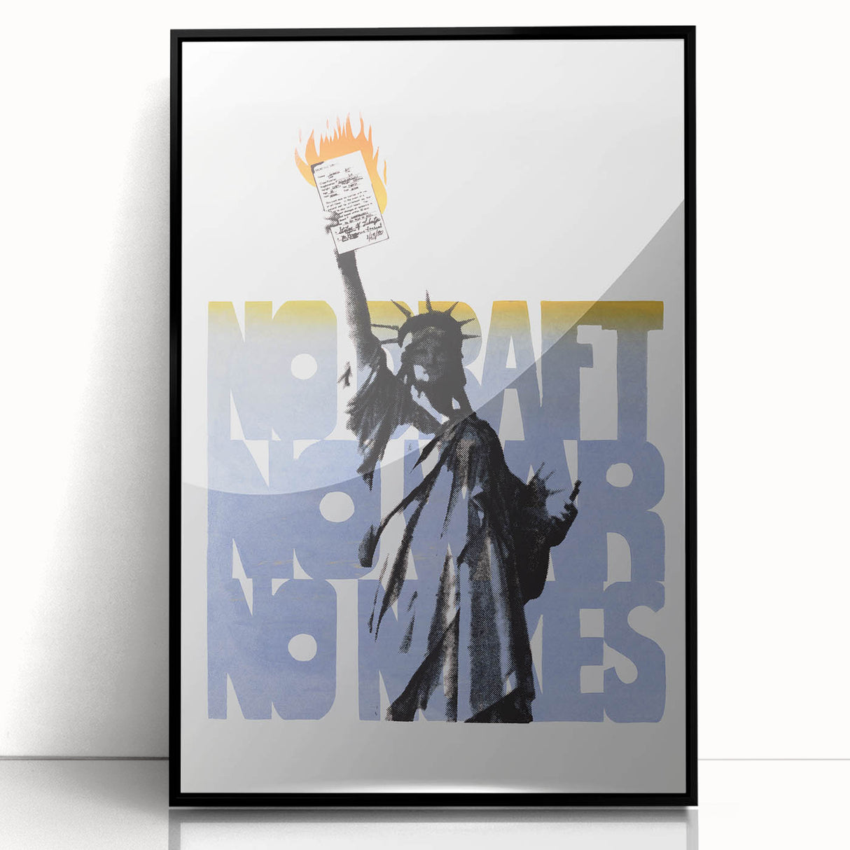 Vintage No Draft Protest Poster – Retro Statue of Liberty Art