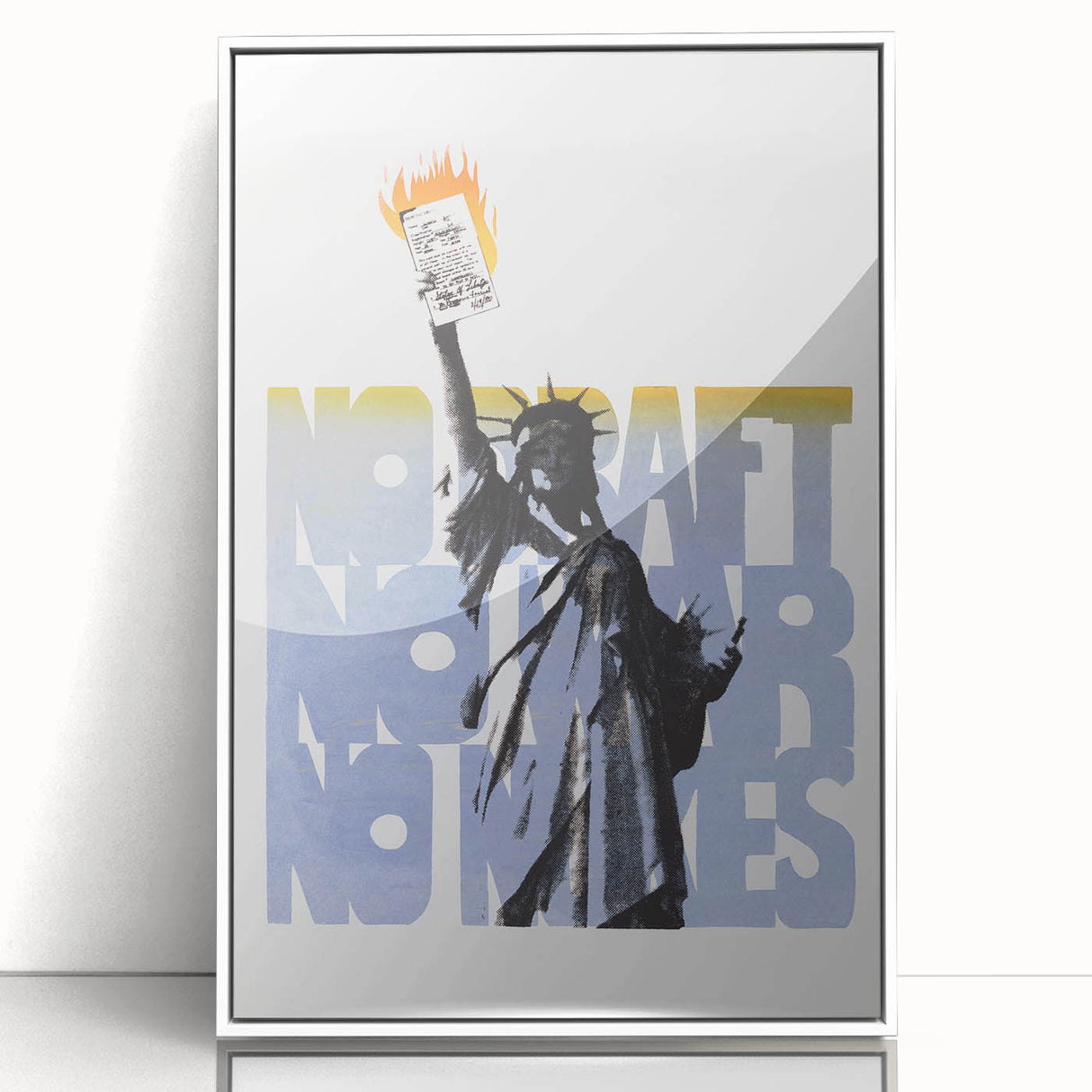 Vintage No Draft Protest Poster – Retro Statue of Liberty Art