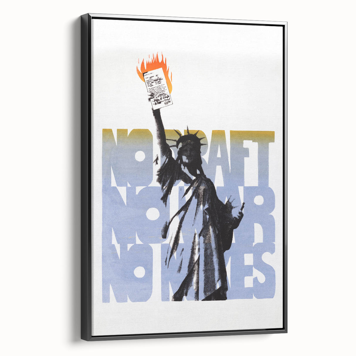 Vintage No Draft Protest Poster – Retro Statue of Liberty Art