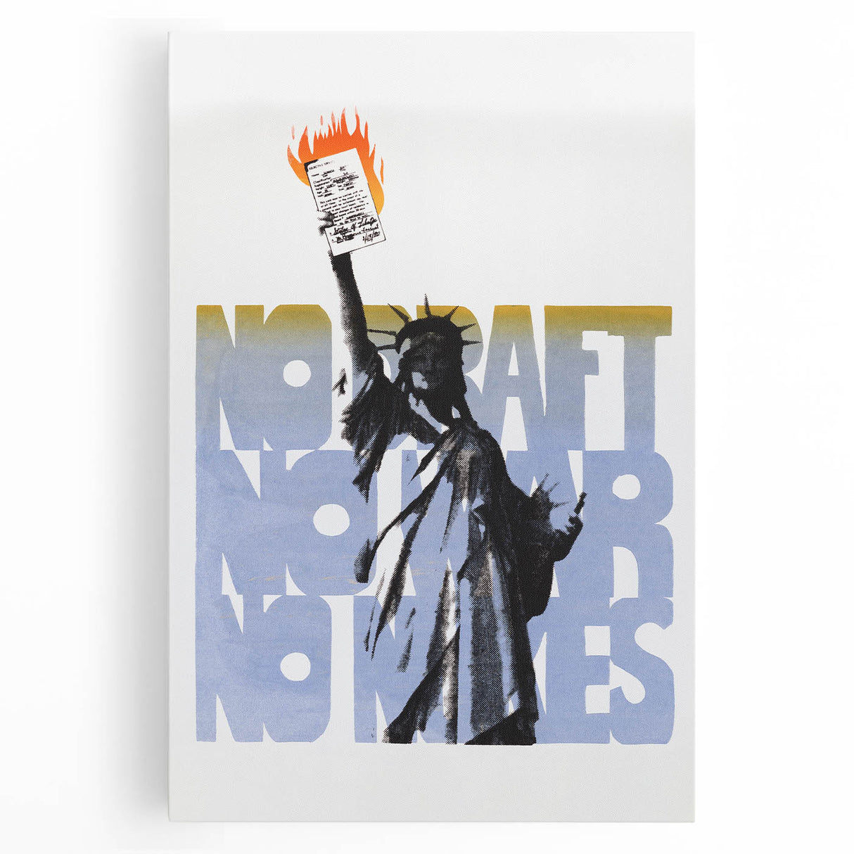 Vintage No Draft Protest Poster – Retro Statue of Liberty Art