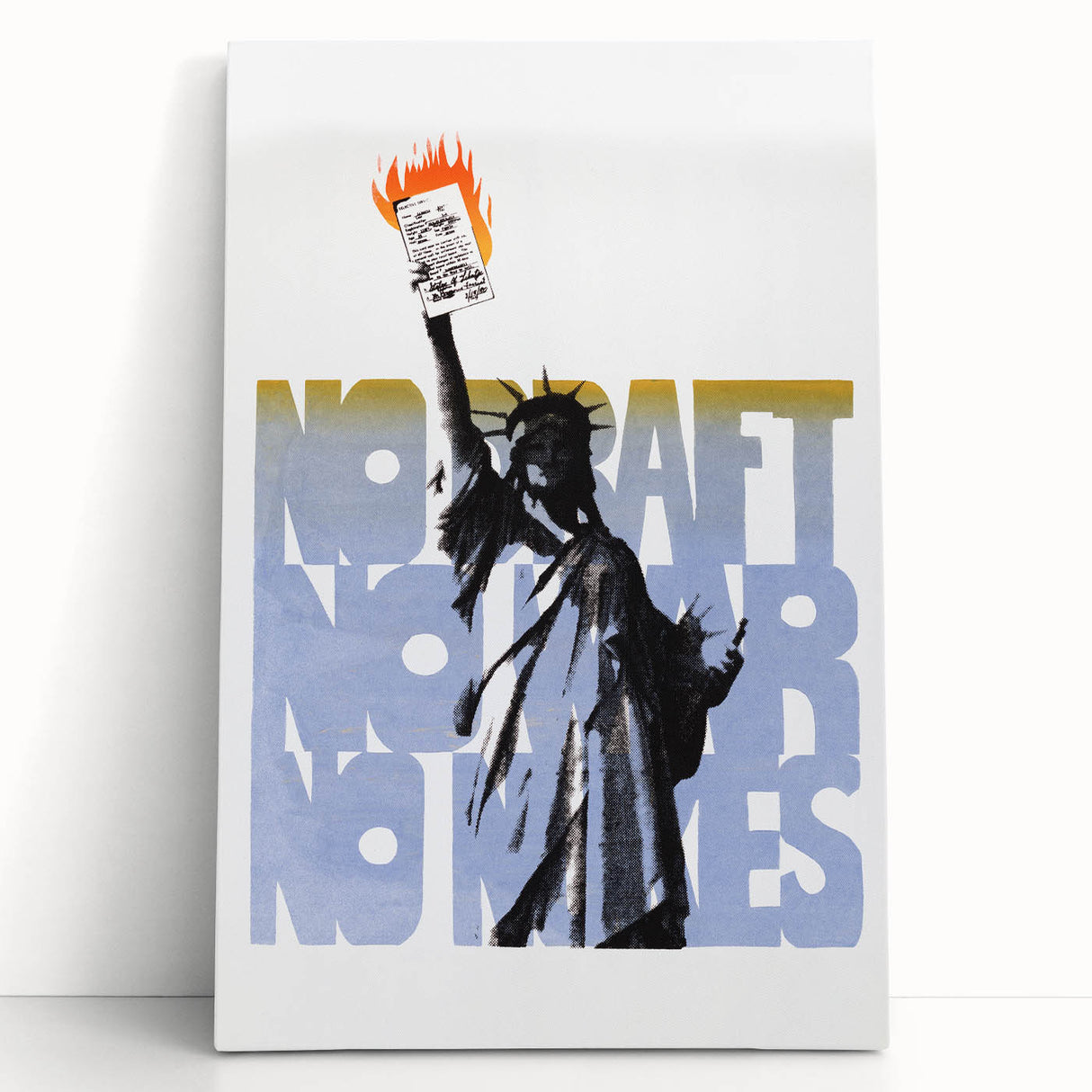 Vintage No Draft Protest Poster – Retro Statue of Liberty Art