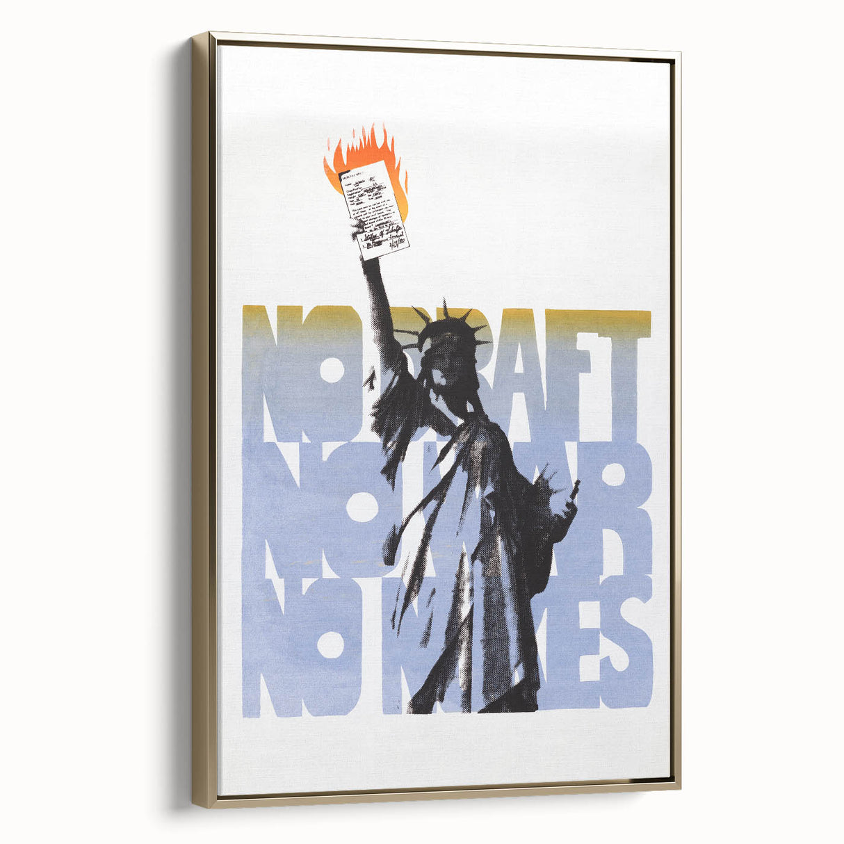 Vintage No Draft Protest Poster – Retro Statue of Liberty Art
