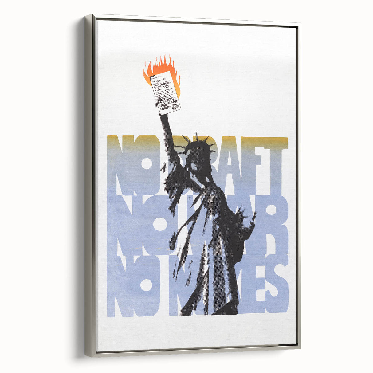 Vintage No Draft Protest Poster – Retro Statue of Liberty Art