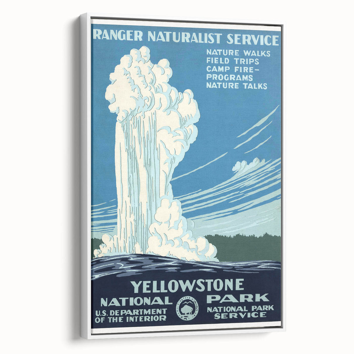 Yellowstone National Park Vintage Poster – Geyser Travel Art Print