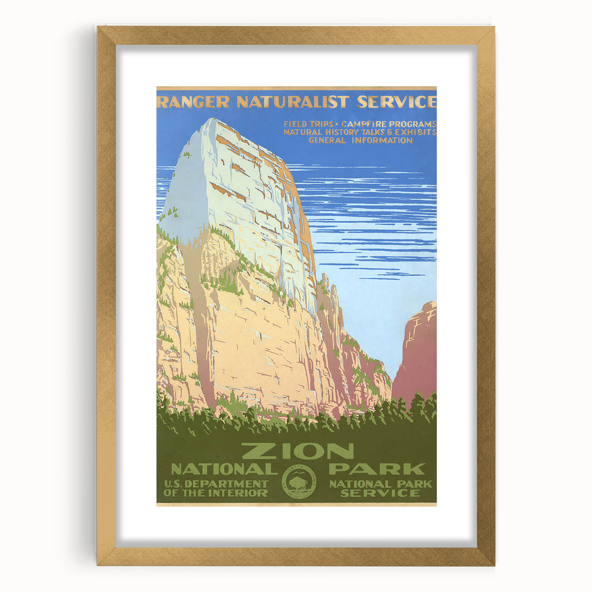 Zion National Park Vintage Travel Poster - Retro Nature Art
